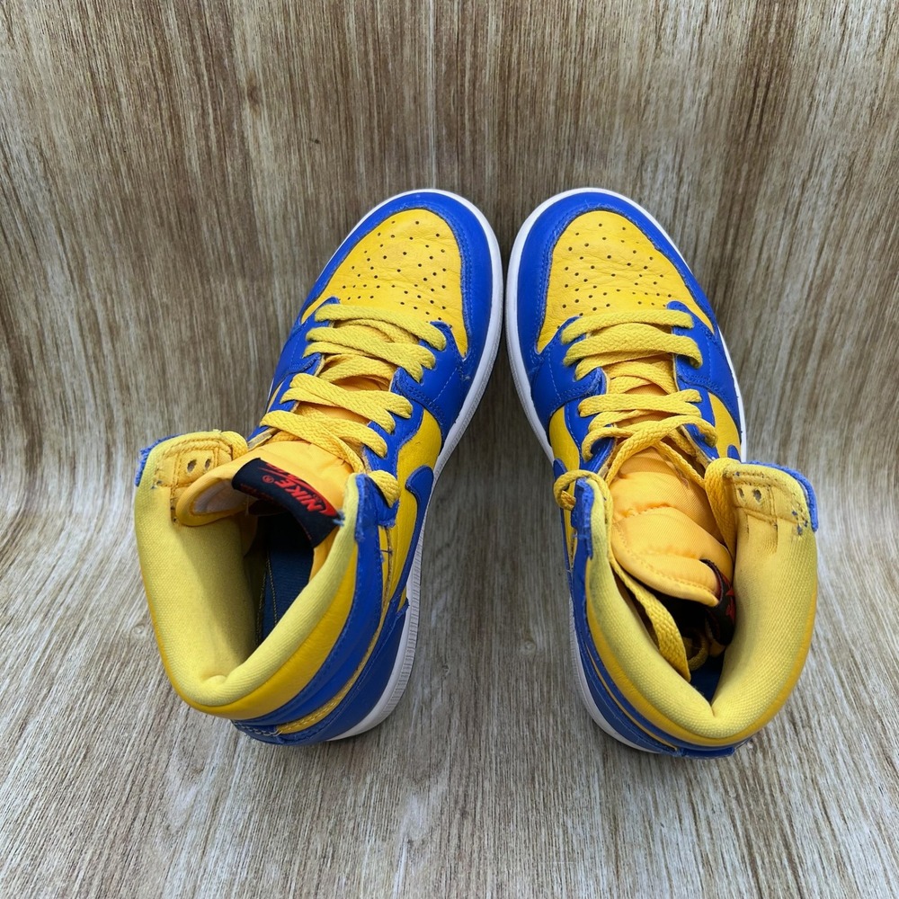 Nike Air Jordan 1 Retro High OG Reverse Laney Men's 5.5 Yellow Blue FD2596-700 - Picture 6 of 10